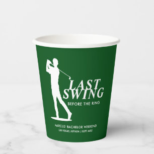 Laatste Swing voor de Ring Golf Bachelor Papieren Bekers