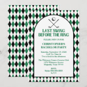 Laatste swing voor de Ring Golf Bachelor Party Kaart (Voorkant / Achterkant)