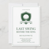 Laatste Swing Voor de Ring Golf Bachelor Party Kaart (Voorkant)