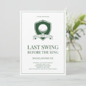 Laatste Swing Voor de Ring Golf Bachelor Party Kaart (Staand voorkant)
