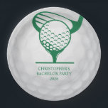 Laatste swing voor de Ring Golf Bachelor Party Papieren Bordje<br><div class="desc">Vier haar laatste swing voor de ring met deze leuke en feestelijke Last Swing Before The Ring zwarte en groene golf-thema vrijgezellenfeest borden! Deze papieren borden zijn ideaal voor golfuitjes of picknicks en zijn voorzien van speelse golfgraphics, een hole-in-one aanvulling op elk pre-huwelijksfeest! Deze papieren borden maken deel uit van...</div>