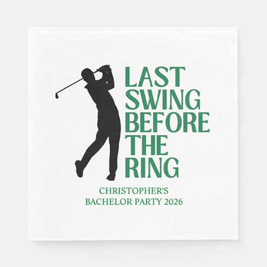 Laatste swing voor de Ring Golf Bachelor Party Servet (Voorkant)