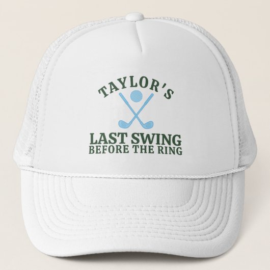 Laatste Swing Voor De Ring Golf Bachelor Trucker Pet (Voorkant)