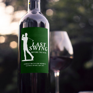 Laatste Swing voor de Ring Golf Bachelor Wijn Etiket