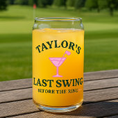 Laatste swing voor de ring golf bachelorette blikvorm glas