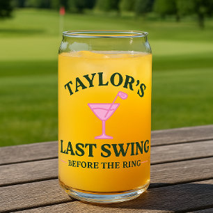 Laatste Swing Voor de Ring Golf Bachelorette Blikvorm Glas