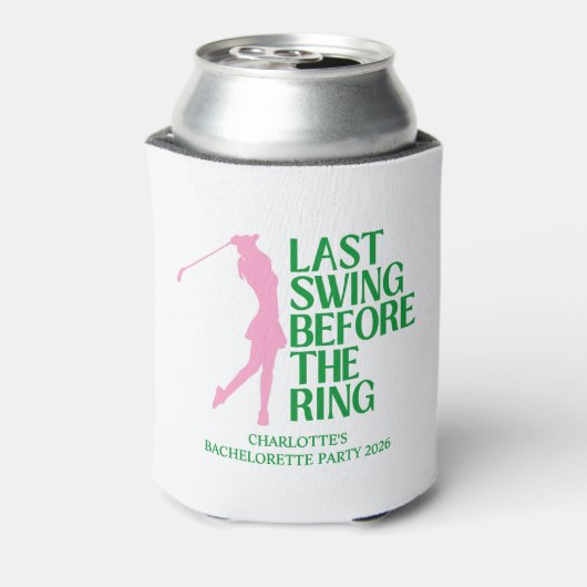 Laatste Swing Voor De Ring Golf Bachelorette Feest Blikjeskoeler (Blikje Achterkant)