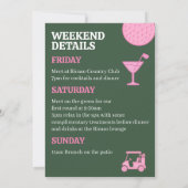 Laatste swing voor de ring golf bachelorette kaart (Achterkant)