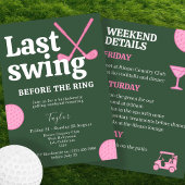 Laatste swing voor de ring golf bachelorette kaart