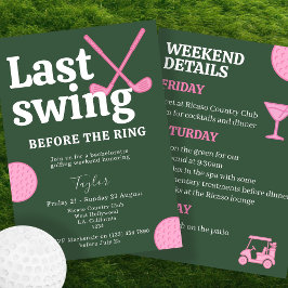 Laatste swing voor de ring golf bachelorette kaart