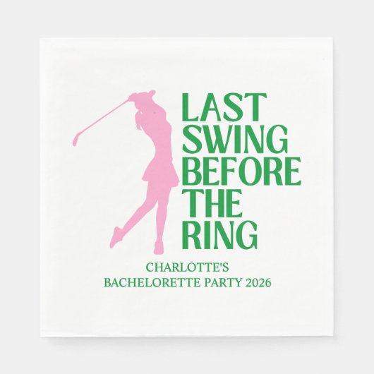 Laatste swing voor de Ring Golf Bachelorette Party Servet (Voorkant)