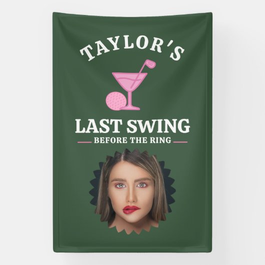 Laatste Swing Voor de Ring Golf Bachelorette Spandoek (Verticaal)