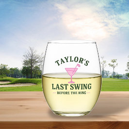 Laatste swing voor de ring golf bachelorette wijnglas zonder voet