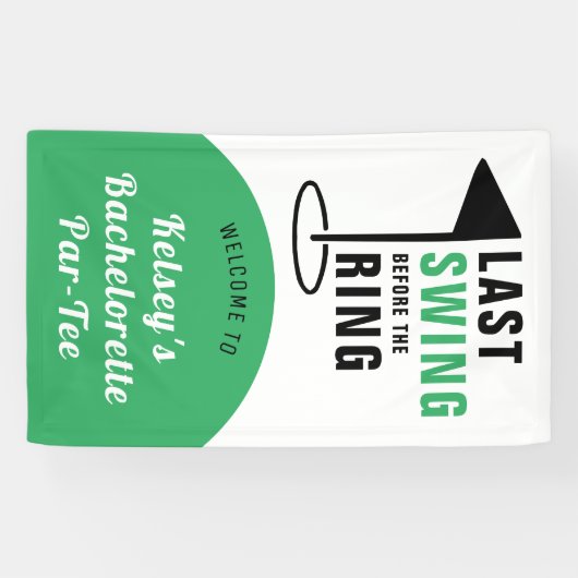 Laatste Swing Voor de Ring Golf Meidenavond Spandoek (Horizontaal)