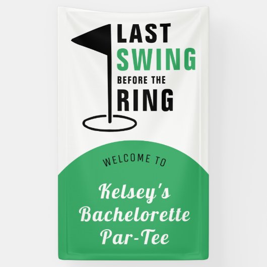 Laatste Swing Voor de Ring Golf Meidenavond Spandoek (Verticaal)
