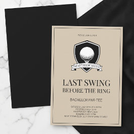 Laatste Swing Voor de Ring Golf Verlovingsfeest Kaart