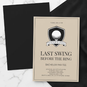 Laatste Swing Voor de Ring Golf Verlovingsfeest Kaart