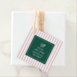 Laatste Swing Voor de Ring groene vrijgezellenfees Bedankjes Labels<br><div class="desc">Voeg een gepolijste finishing touch toe aan je feest met deze groene gestreepte tennis vrijgezellenfeest cadeautag,  ontworpen voor een chic “Laatste Swing Voor de Ring” thema.</div>