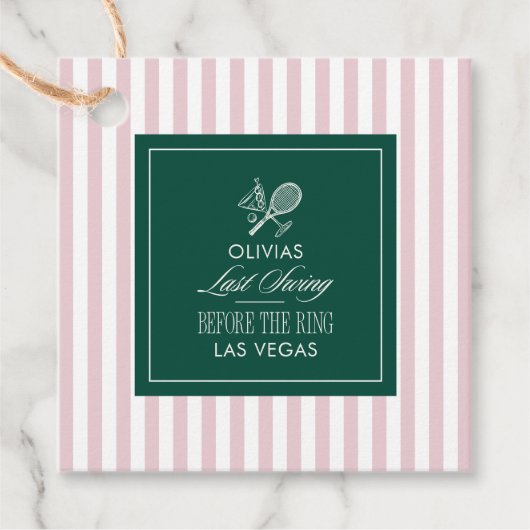 Laatste Swing Voor de Ring groene vrijgezellenfees Bedankjes Labels (Voorkant)