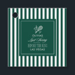 Laatste Swing Voor de Ring groene vrijgezellenfees Bedankjes Labels<br><div class="desc">Voeg een afgewerkte finishing touch toe aan je feest met deze groene gestreepte tennis bachelorette cadeautag,  ontworpen voor een chic "Laatste Swing Voor de Ring" thema.</div>