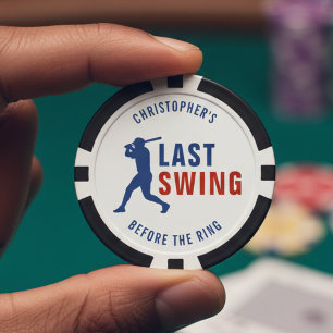 Laatste Swing Voor de Ring Honkbal Bachelor Party Poker Chips