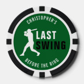 Laatste Swing Voor de Ring Honkbal Bachelor Party Poker Chips (Voorkant)