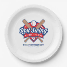 Laatste Swing Voor de Ring Honkbal Bachelorfeest Papieren Bordje