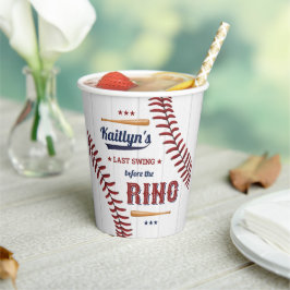 Laatste Swing Voor De Ring! Honkbal Bruidsdouche Papieren Bekers