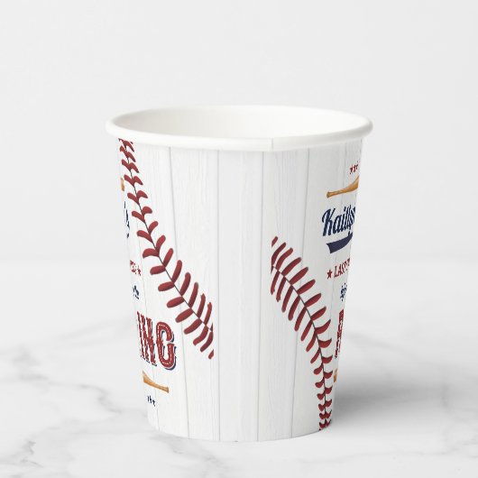 Laatste Swing Voor de Ring! Honkbal Bruidsdouche Papieren Bekers (Rechts)