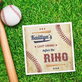 Laatste Swing Voor De Ring! Honkbal Bruidsmeisjes Servet