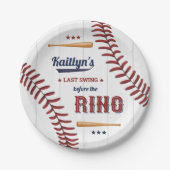 Laatste Swing Voor De Ring! Honkbal Bruidsmeisjesf Papieren Bordje (Voorkant)