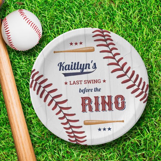 Laatste Swing Voor De Ring! Honkbal Bruidsmeisjesf Papieren Bordje