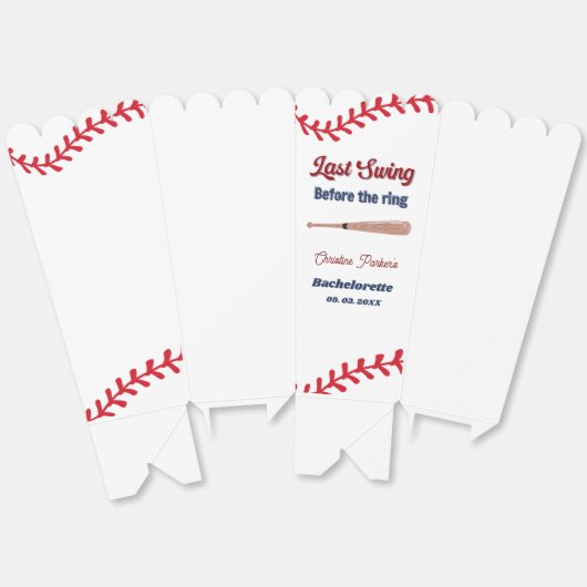 Laatste swing voor de ring honkbal vrijgezellenfee bedankdoosjes (Ongevouwen)