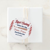 Laatste swing voor de ring honkbal vrijgezellenfee bedankjes labels (In situ)