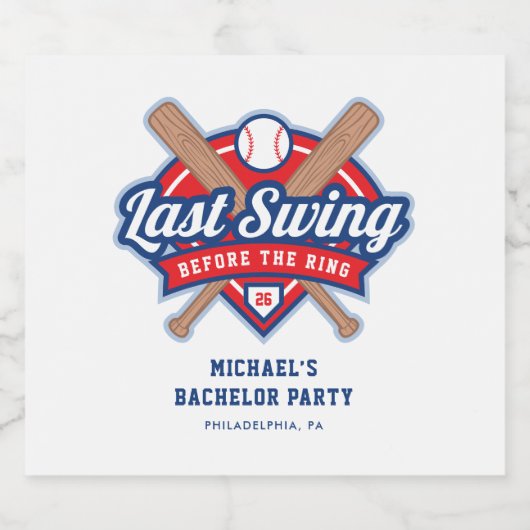 Laatste swing voor de ring honkbal vrijgezellenfee bier etiket (Enkel label)