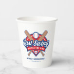 Laatste swing voor de ring honkbal vrijgezellenfee papieren bekers<br><div class="desc">Deze papieren beker is een geweldige aanvulling op je "Last Swing Before the Ring" honkbalvrijgezellenfeest. U kunt uw evenementgegevens aan de cup toevoegen voor een meer gepersonaliseerd gevoel.</div>