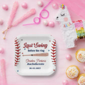 Laatste swing voor de ring honkbal vrijgezellenfee papieren bordje (Feest)