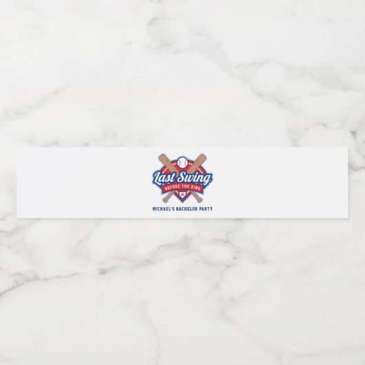 Laatste swing voor de ring honkbal vrijgezellenfee waterfles etiket (Enkel label)