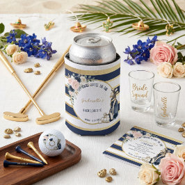 Laatste Swing Voor de Ring Navy Blue & Goud Bloem Blikjeskoeler