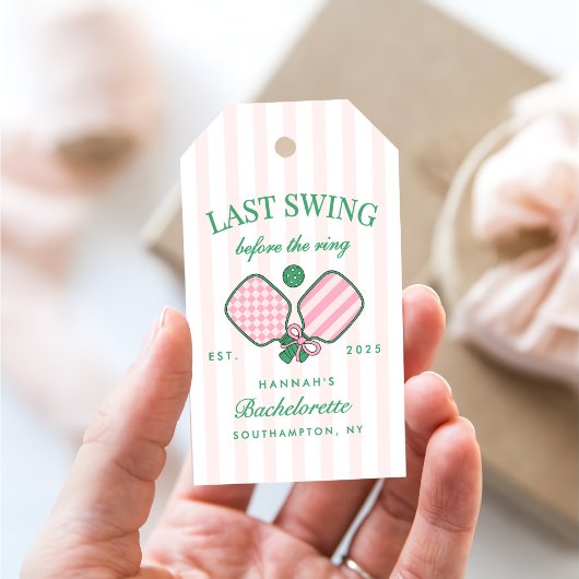 Laatste Swing Voor De Ring Pickleball Bach Weekend Cadeaulabel