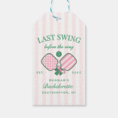 Laatste Swing Voor De Ring Pickleball Bach Weekend Cadeaulabel (Achterkant)