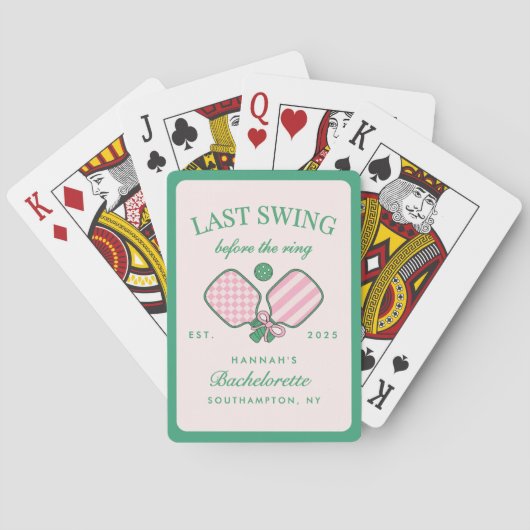 Laatste Swing Voor De Ring Pickleball Bach Weekend Pokerkaarten (Achterkant)
