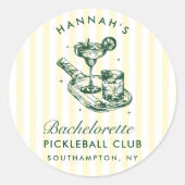 Laatste Swing Voor De Ring Pickleball Bach Weekend Ronde Sticker (Voorkant)