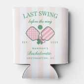 Laatste Swing Voor De Ring Pickleball Bachelorette Blikjeskoeler (Achterkant)