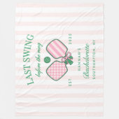 Laatste Swing Voor De Ring Pickleball Bachelorette Fleece Deken (Voorkant)
