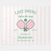 Laatste Swing Voor De Ring Pickleball Bachelorette Fleece Deken (Voorkant (Horizontaal))
