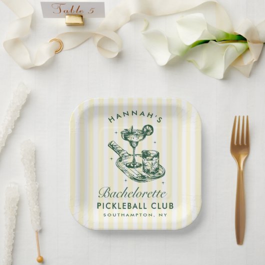 Laatste Swing Voor De Ring Pickleball Bachelorette Papieren Bordje (Huwelijk)
