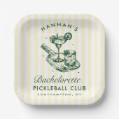 Laatste Swing Voor De Ring Pickleball Bachelorette Papieren Bordje (Voorkant)