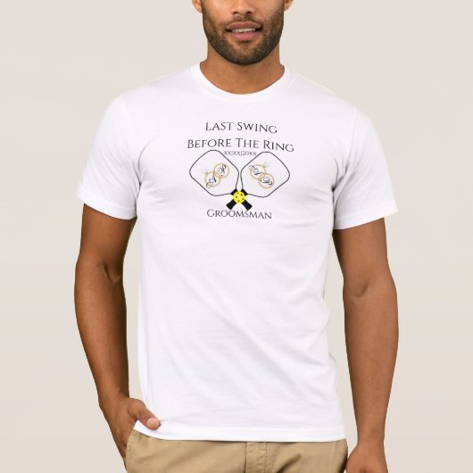Laatste swing voor de ring pickleball bruiloft t-shirt (Voorkant)