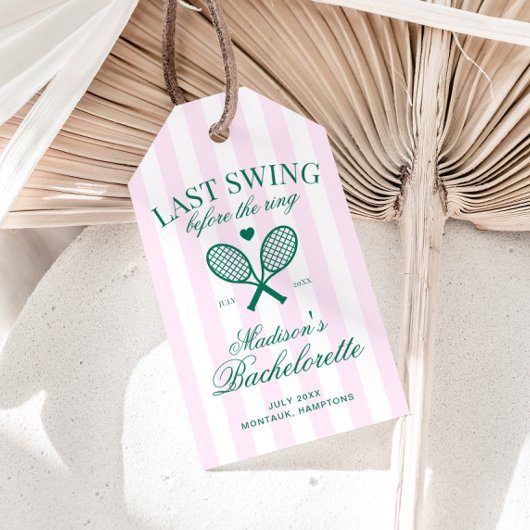 Laatste Swing Voor De Ring Retro Tennis Bach Cadeaulabel